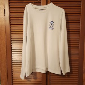 Brooks Brothers Mens LG Long Sleeve White Crew Neck T-Shirt